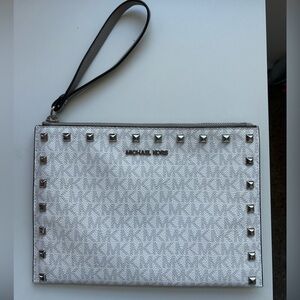 Michael Kors Silver Studded Wristlet